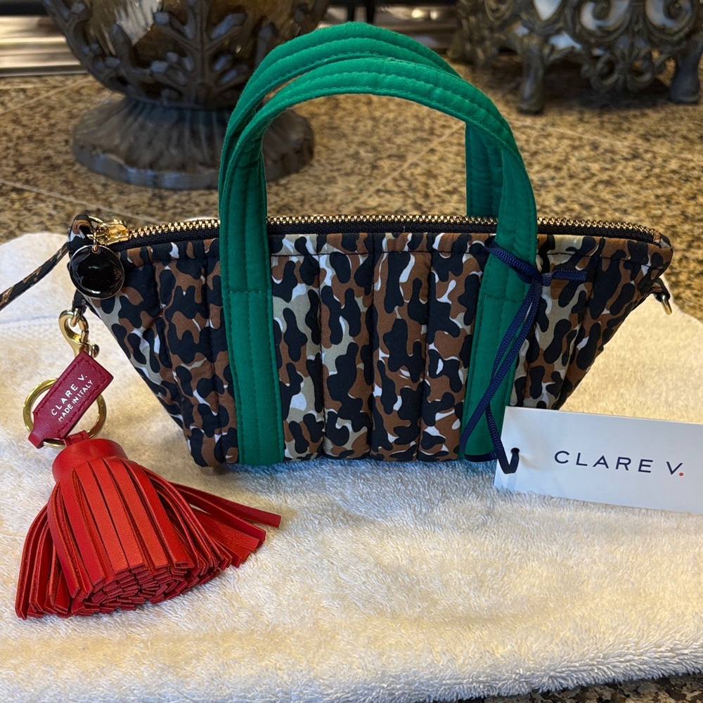 Clare V leopard zip tote